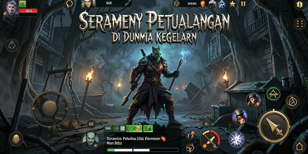 Screenshot gameplay menegangkan dari 66K di dunia horor.