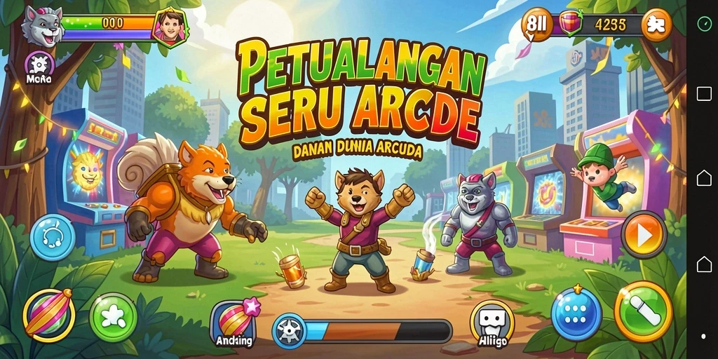 Tampilan seru gameplay arcade dalam 8II yang memikat.