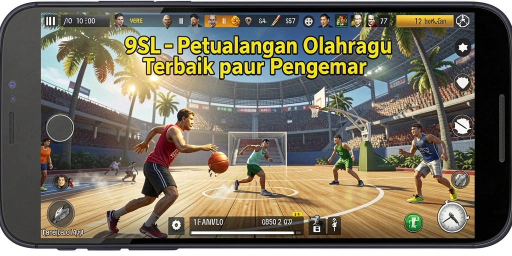 Screenshot gameplay <strong>9SL</strong> menunjukkan aksi mendebarkan di lapangan.