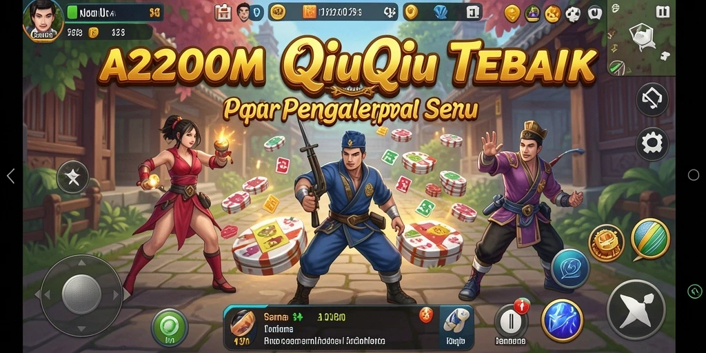 Screenshot A200M menampilkan gameplay QiuQiu yang seru dan menarik.