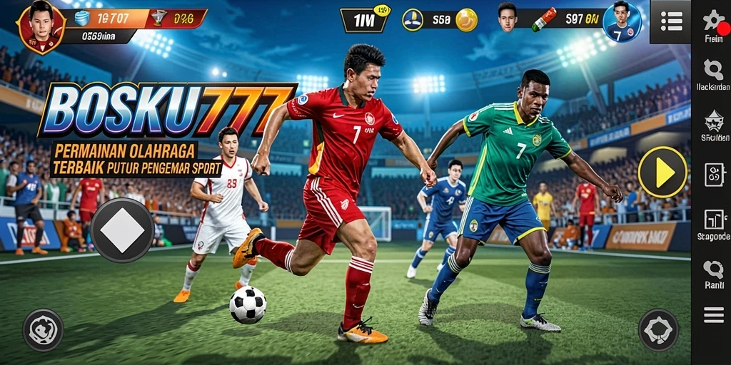 Screenshot utama BOSKU777 menampilkan gameplay olahraga yang seru dan interaktif.