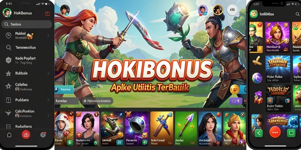 Screenshot aplikasi HOKIBONUS menampilkan antarmuka intuitif dengan fitur utilitas.