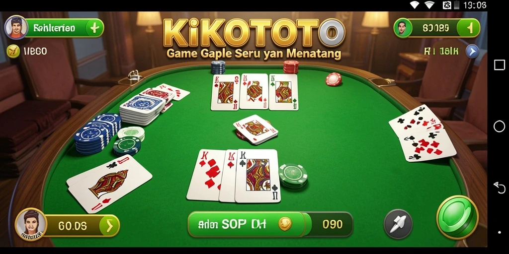 Tampilan gameplay KIKOTOTO dengan fitur persaingan Gaple.