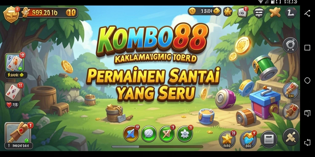 Tampilan gameplay menarik dari KOMBO88 dengan grafis cerah.