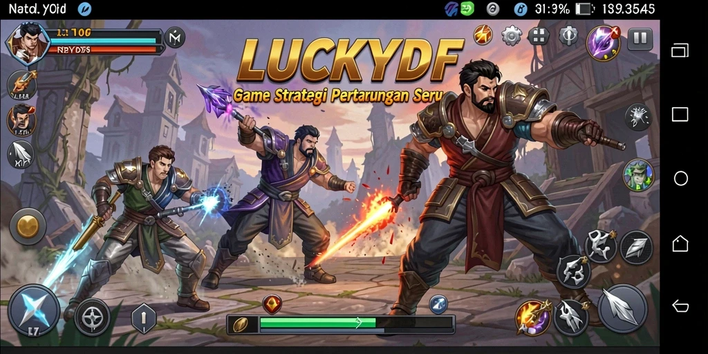 Tampilan gameplay seru dalam LUCKYDF dengan pertarungan strategis.