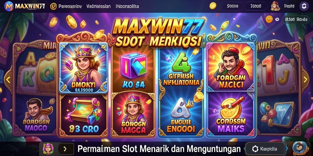 Screenshot gameplay <strong>MAXWIN77</strong> menampilkan keseruan permainan Slot.
