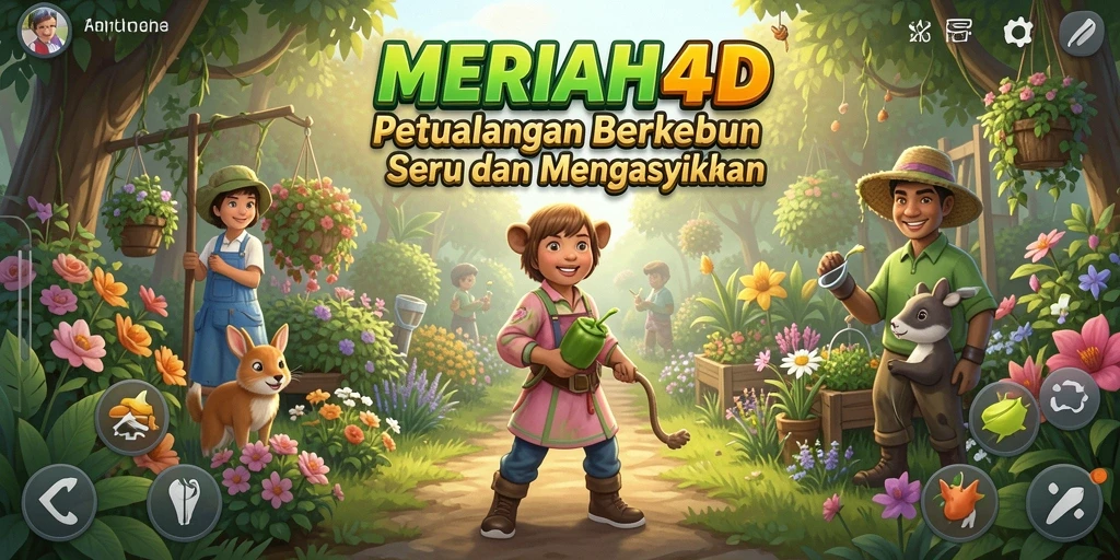 Tampilan gameplay MERIAH4D dengan ladang pertanian yang hijau dan subur.