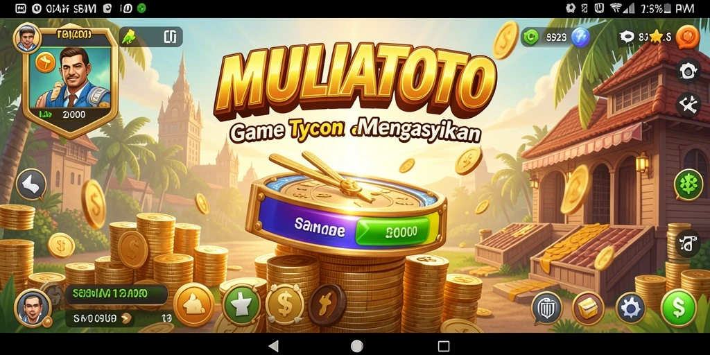 Screenshot gameplay <strong>MULIATOTO</strong> menunjukkan serunya mengelola bisnis.