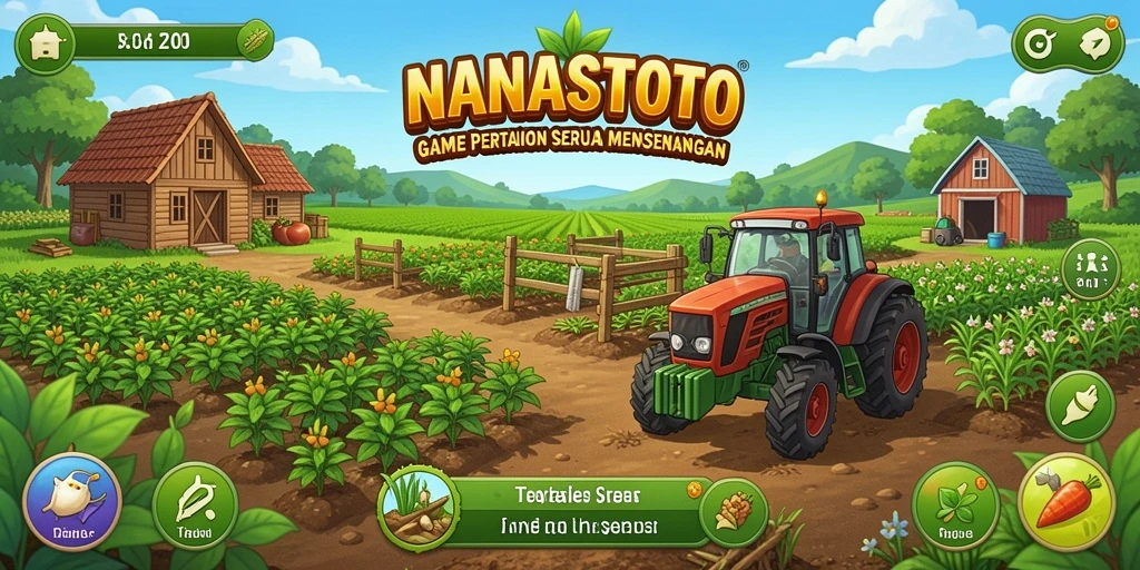 Gameplay NANASTOTO menunjukkan pengalaman bertani yang seru dan interaktif.
