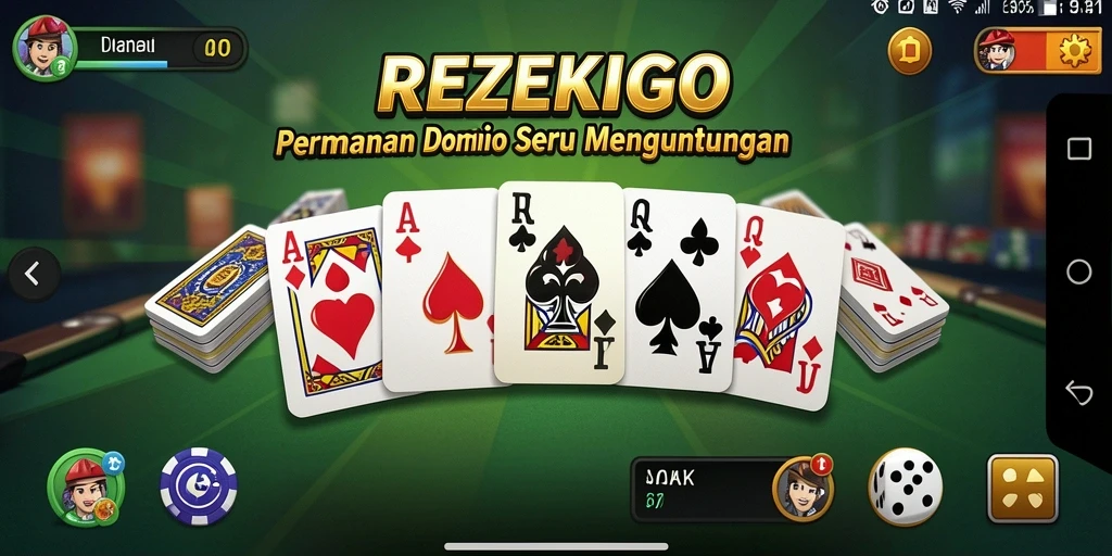 Tampilan aksi seru permainan Domino REZEKIGO yang menarik.
