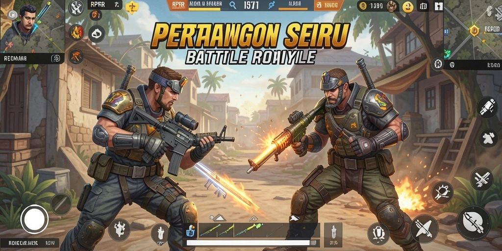 Gameplay RPRR yang seru dengan aksi Battle Royale mendebarkan.