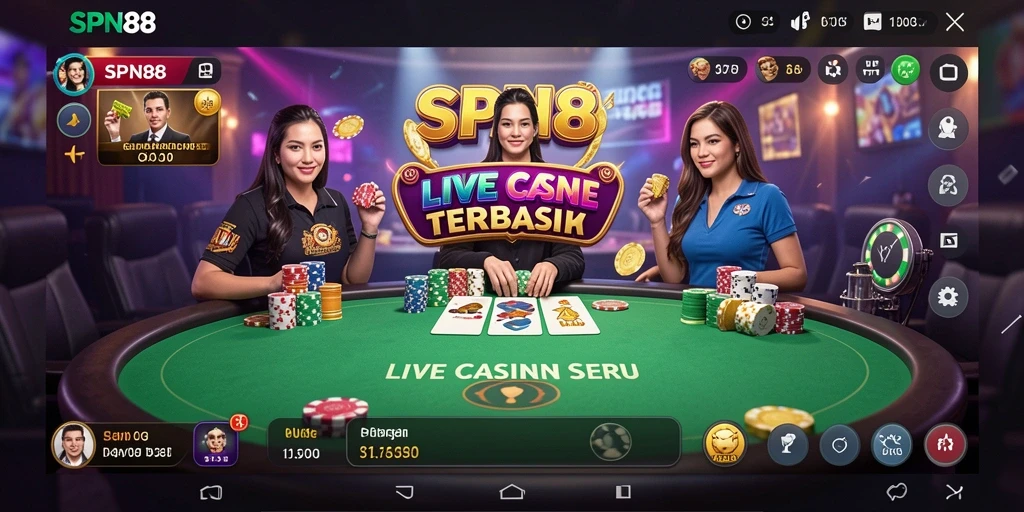 Tampilan gameplay SPN88 dengan dealer langsung yang profesional.