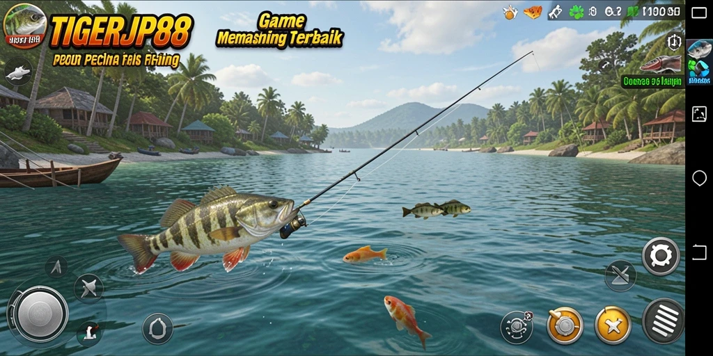 Tampilan menarik dari gameplay TIGERJP88 saat pemain menangkap ikan.