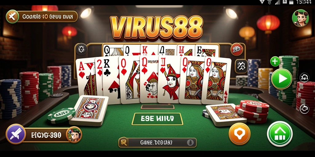 Tampilan gameplay seru di VIRUS88 yang penuh strategi.