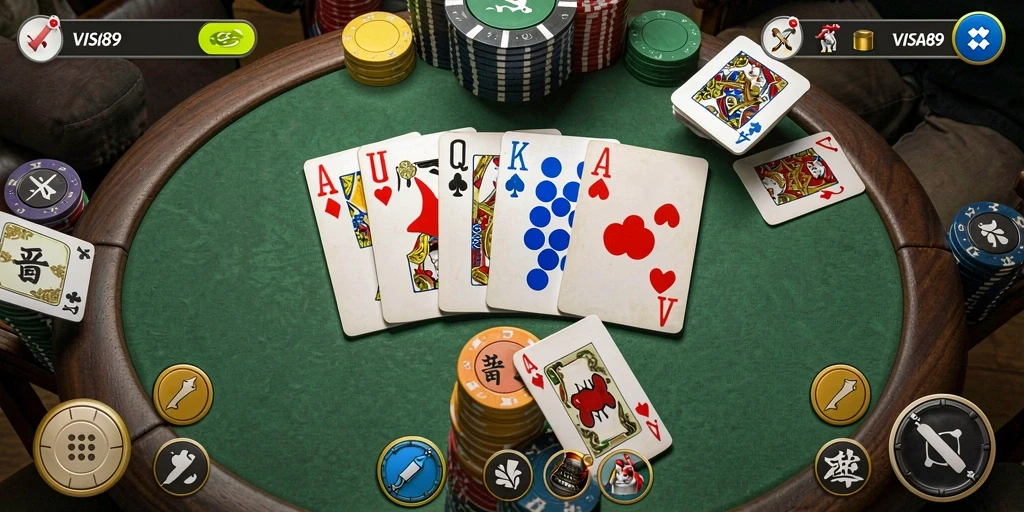 Screenshot menampilkan gameplay seru dalam permainan QiuQiu.
