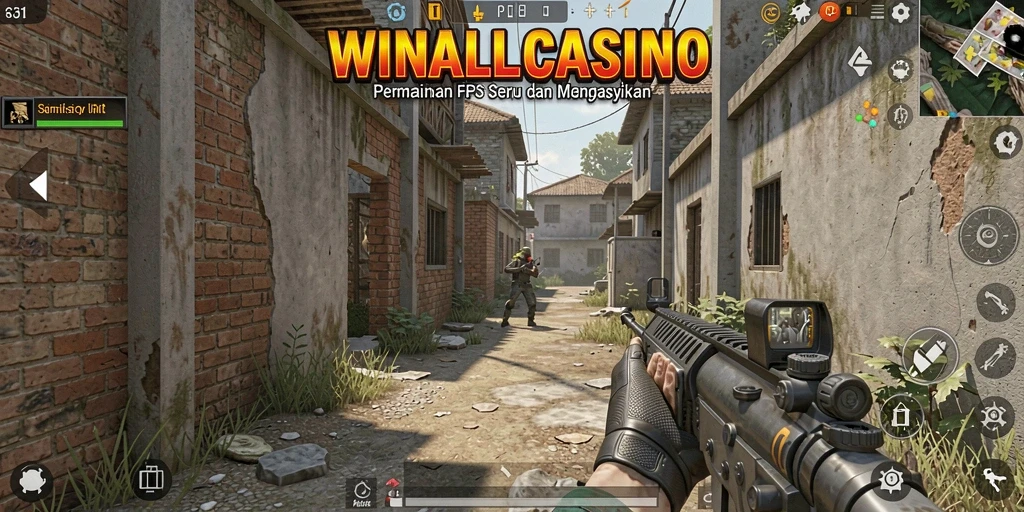 Tampilan gameplay dalam pertempuran seru di WINALLCASINO.